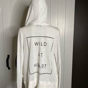 Wildfox distressed zip up hoodie